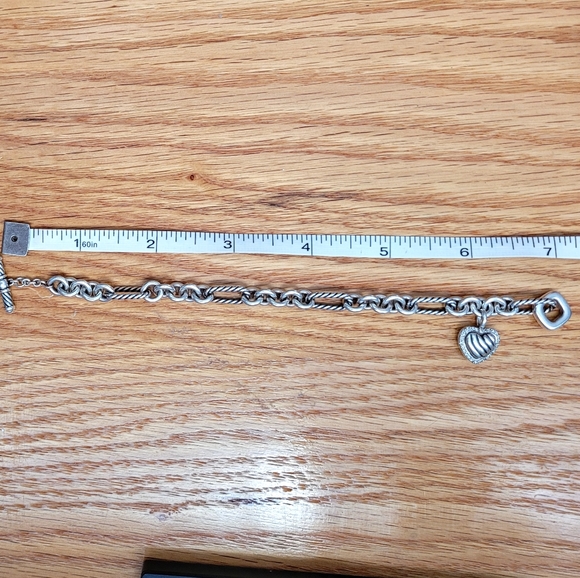 David Yurman 925 Diamond Heart Toggle Bracelet - Picture 5 of 5
